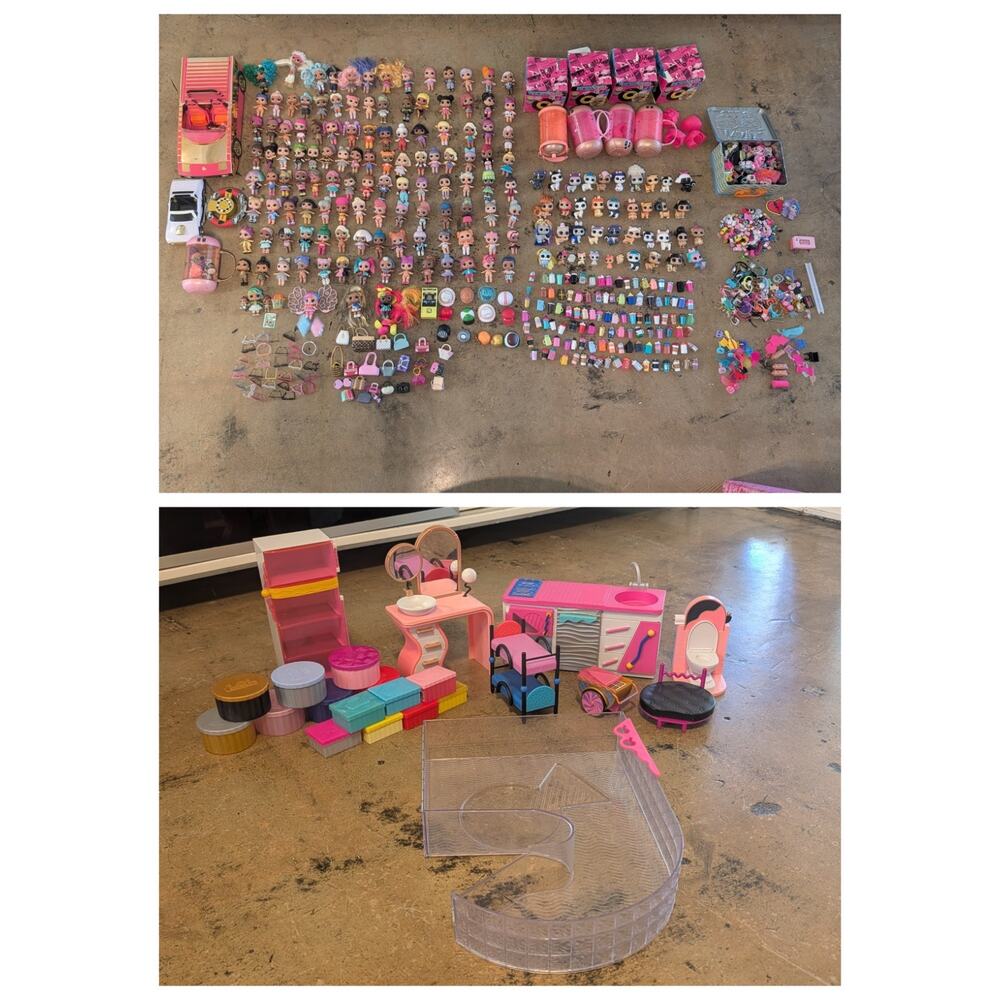 HUGE LOL Surprise Lot 120+ Dolls Pets Furniture Clothes Shoes Accessories
